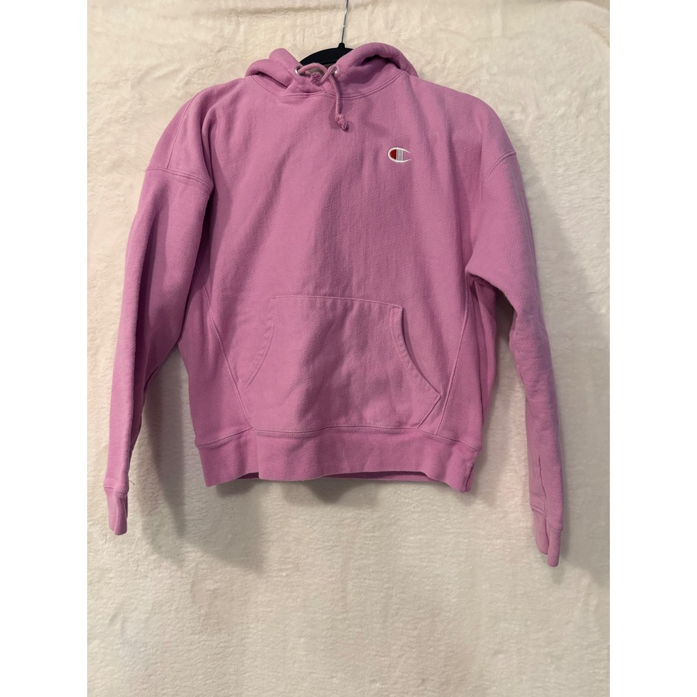 Champion Reverse Weave Hoodie Pink Sweatshirt Medium GF757 Pullover Men Women